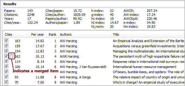 Merging results